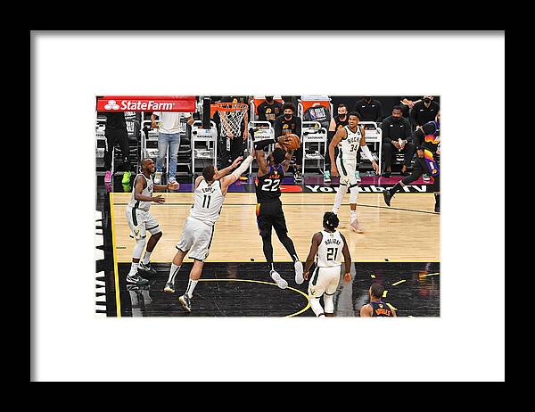 Playoffs Framed Print featuring the photograph 2021 NBA Finals - Milwaukee Bucks v Phoenix Suns by Jesse D. Garrabrant