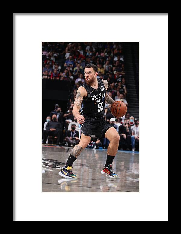 Mike James Framed Print featuring the photograph 2021 NBA Playoffs - Milwaukee Bucks v Brooklyn Nets by Nathaniel S. Butler