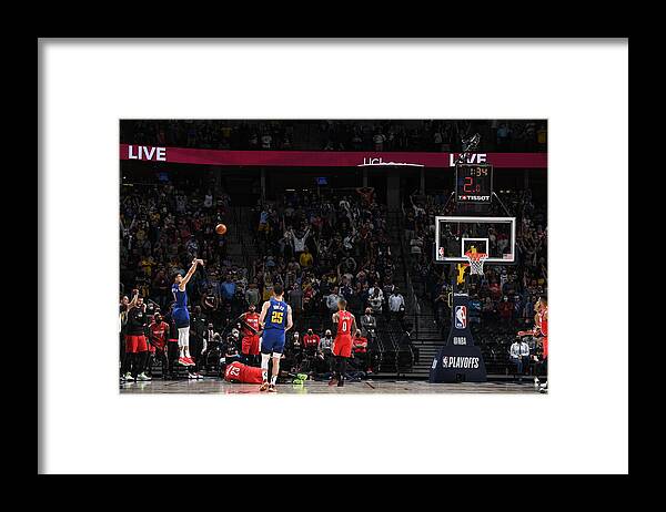 Playoffs Framed Print featuring the photograph 2021 NBA Playoffs - Portland Trail Blazers v Denver Nuggets by Garrett Ellwood