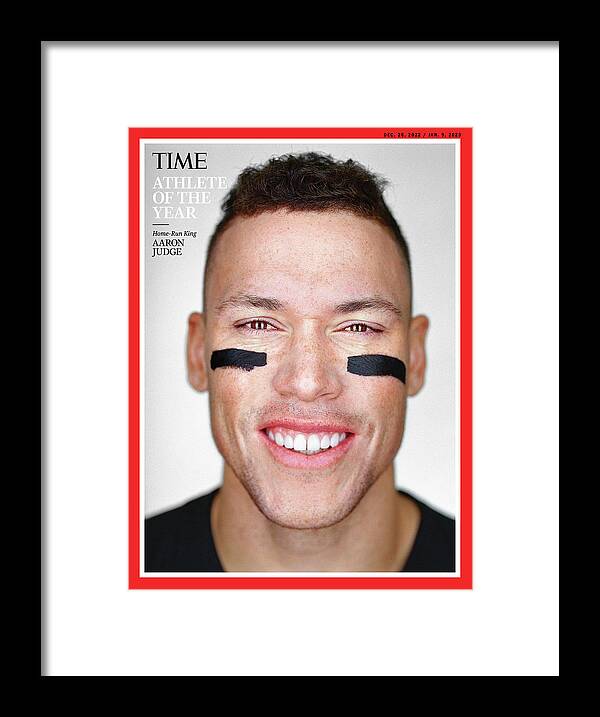 Athlete Of The Year Framed Print featuring the photograph 2022 Athlete of the Year - Aaron Judge by Photograph by Martin Schoeller for TIME