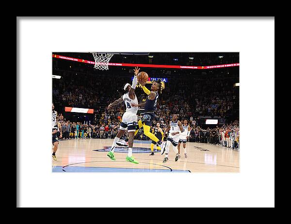 Ja Morant Framed Print featuring the photograph 2022 NBA Playoffs - 	Minnesota Timberwolves v Memphis Grizzlies by David Sherman