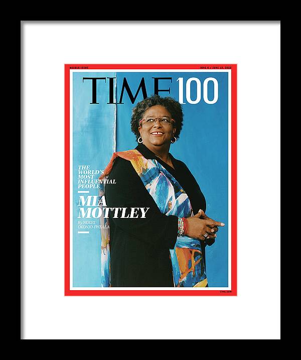 2022 Time100 Framed Print featuring the photograph 2022 TIME100 - Mia Mottley by Photograph by Camila Falquez for TIME