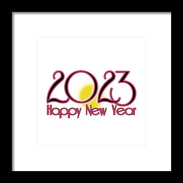 2023 Framed Print featuring the digital art 2023 Happy New Year by Delynn Addams