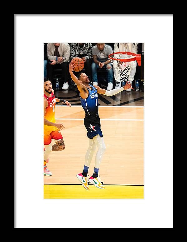 Tyrese Haliburton Framed Print featuring the photograph 2023 NBA All Star Game by Evan Yu