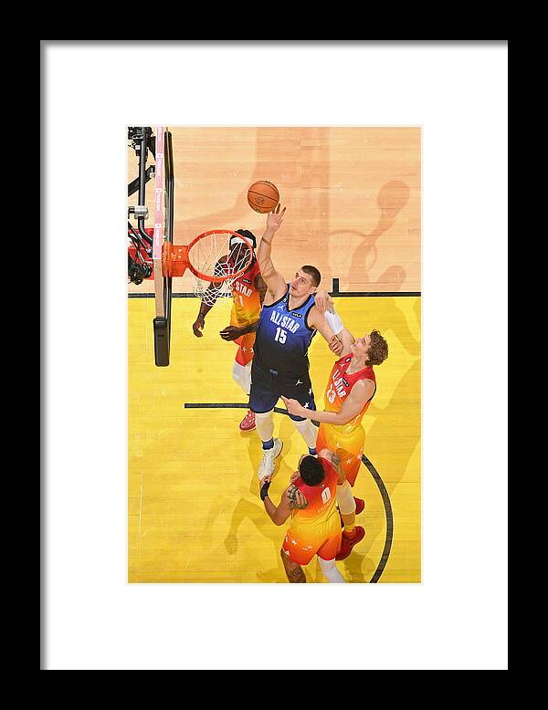 Nikola Jokic Framed Print featuring the photograph 2023 NBA All-Star - NBA All-Star Game by Jesse D. Garrabrant