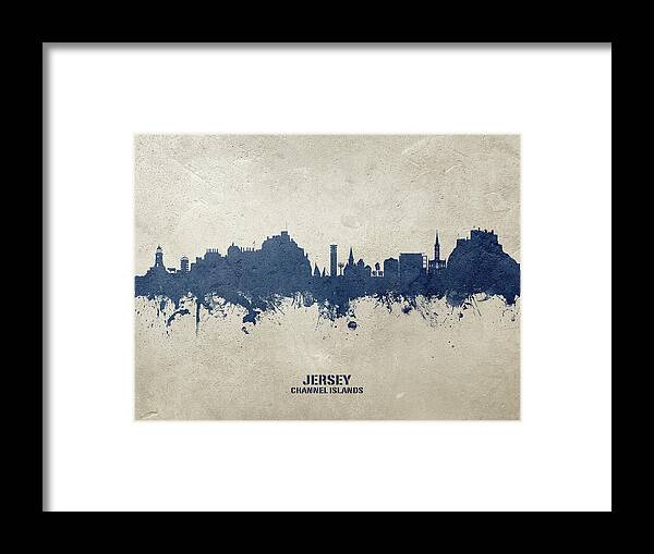 Jersey Framed Print featuring the digital art Jersey Channel Islands Skyline #21 by Michael Tompsett