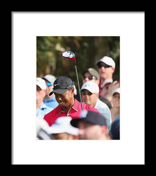 Vertical Framed Print featuring the photograph World Golf Championships-Cadillac Championship - Final Round by Mike Ehrmann