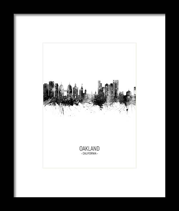 Oakland Framed Print featuring the digital art Oakland California Skyline #23 by Michael Tompsett
