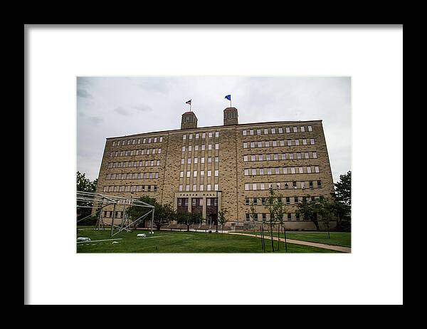 Kansas Jayhawks Framed Print featuring the photograph Fraser Hall at University of Kansas by Eldon McGraw