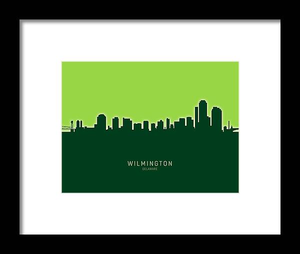 Wilmington Framed Print featuring the digital art Wilmington Delaware Skyline #23 by Michael Tompsett