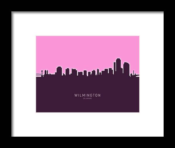 Wilmington Framed Print featuring the digital art Wilmington Delaware Skyline #24 by Michael Tompsett