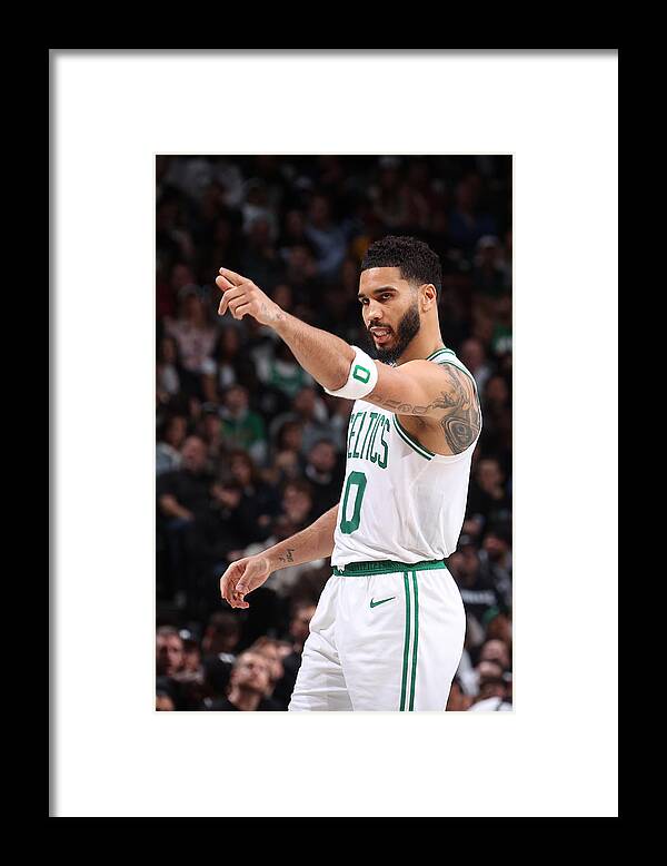 Nba Pro Basketball Framed Print featuring the photograph Jayson Tatum #25 by Nathaniel S. Butler