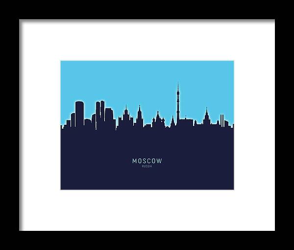 Moscow Framed Print featuring the digital art Moscow Russia Skyline #25 by Michael Tompsett