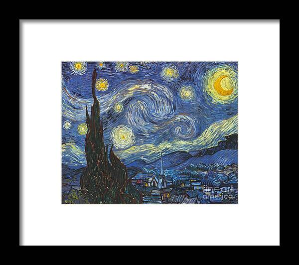 1889 Framed Print featuring the painting Starry Night by Vincent Van Gogh