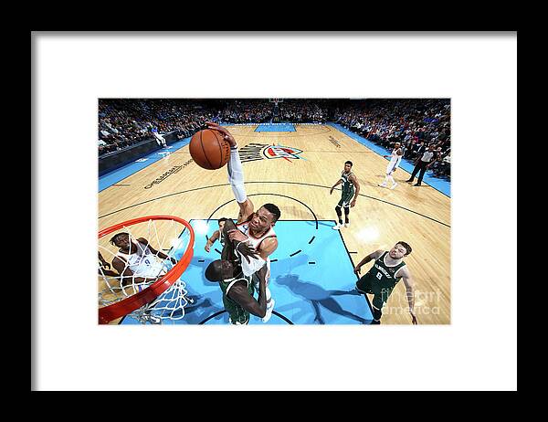 Nba Pro Basketball Framed Print featuring the photograph Russell Westbrook by Nathaniel S. Butler