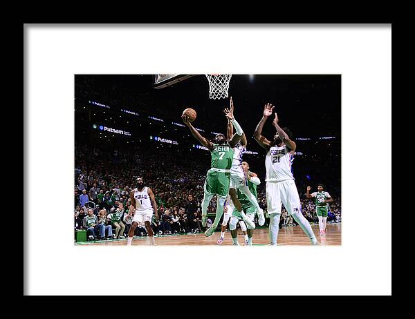 Playoffs Framed Print featuring the photograph Jaylen Brown by Brian Babineau