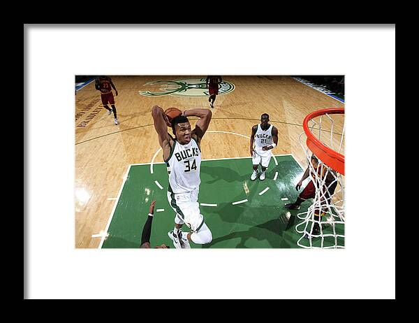 Giannis Antetokounmpo Framed Print featuring the photograph Giannis Antetokounmpo #29 by Gary Dineen
