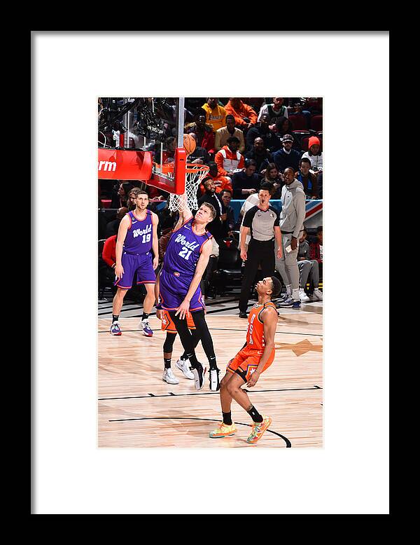 Moritz Wagner Framed Print featuring the photograph 2020 NBA All-Star - Rising Stars Game #3 by Jesse D. Garrabrant