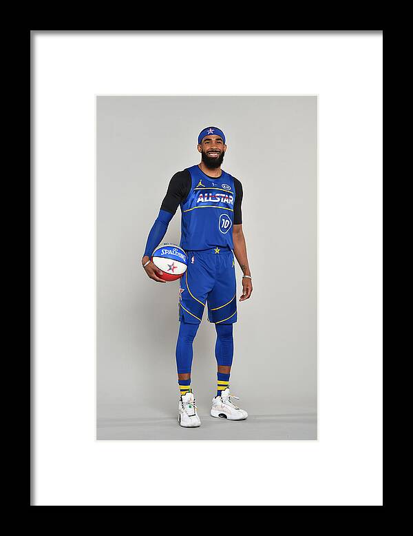 Mike Conley Framed Print featuring the photograph 2021 NBA All-Star - Portraits by Jesse D. Garrabrant