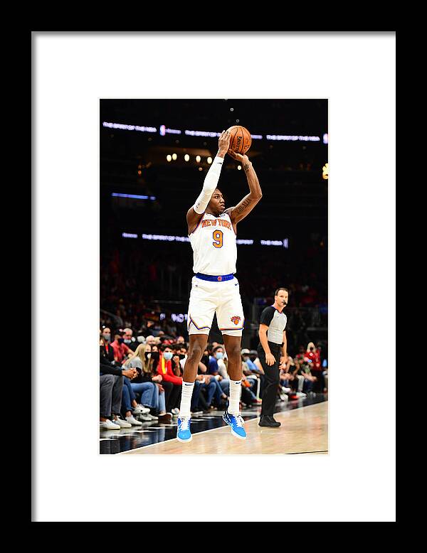 Atlanta Framed Print featuring the photograph 2021 NBA Playoffs - New York Knicks v Atlanta Hawks by Scott Cunningham