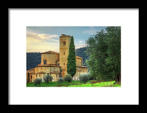 Abbey Of Sant'antimo Framed Print featuring the photograph Abbey of Sant'Antimo - Tuscany - Italy #3 by Joana Kruse