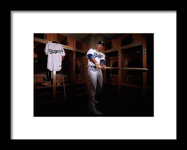Media Day Framed Print featuring the photograph Adrian Gonzalez #3 by Christian Petersen