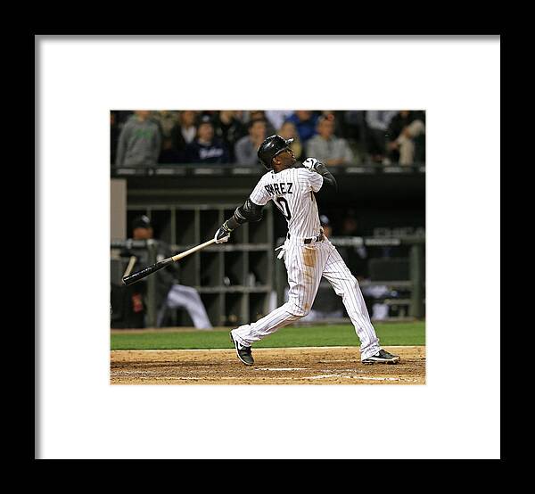American League Baseball Framed Print featuring the photograph Alexei Ramirez by Jonathan Daniel
