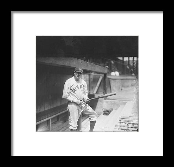 People Framed Print featuring the photograph Babe Ruth by Louis Van Oeyen/ Wrhs