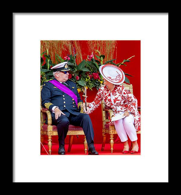 Belgium Framed Print featuring the photograph Belgian Royals Attend National Day #3 by Patrick van Katwijk