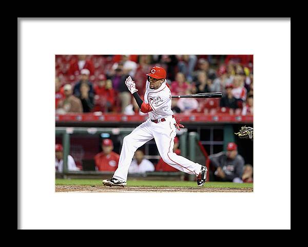 Great American Ball Park Framed Print featuring the photograph Billy Hamilton #3 by Andy Lyons