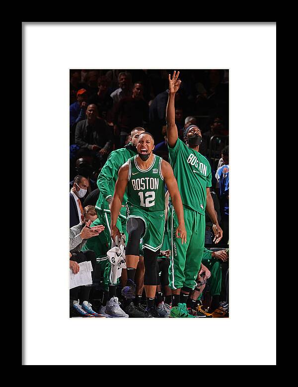 Grant Williams Framed Print featuring the photograph Boston Celtics v New York Knicks by Nathaniel S. Butler
