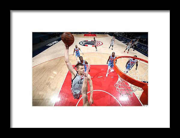 Moritz Wagner Framed Print featuring the photograph Brooklyn Nets v Washington Wizards by Ned Dishman