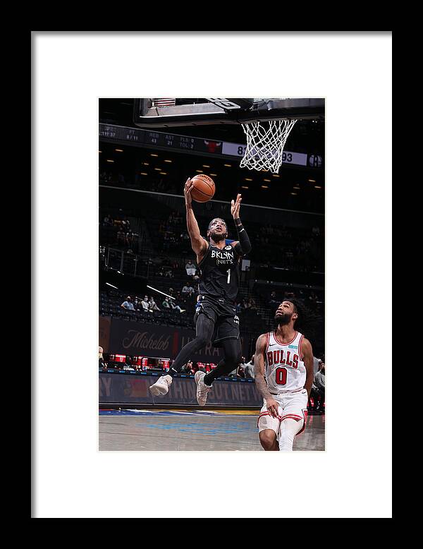 Nba Pro Basketball Framed Print featuring the photograph Chicago Bulls v Brooklyn Nets by Nathaniel S. Butler