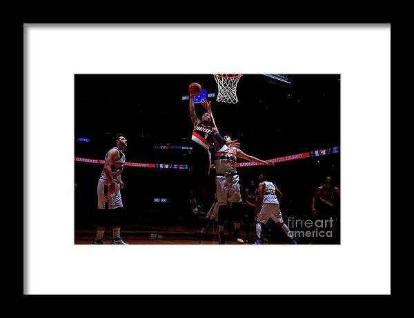 Nba Pro Basketball Framed Print featuring the photograph Damian Lillard by Bart Young