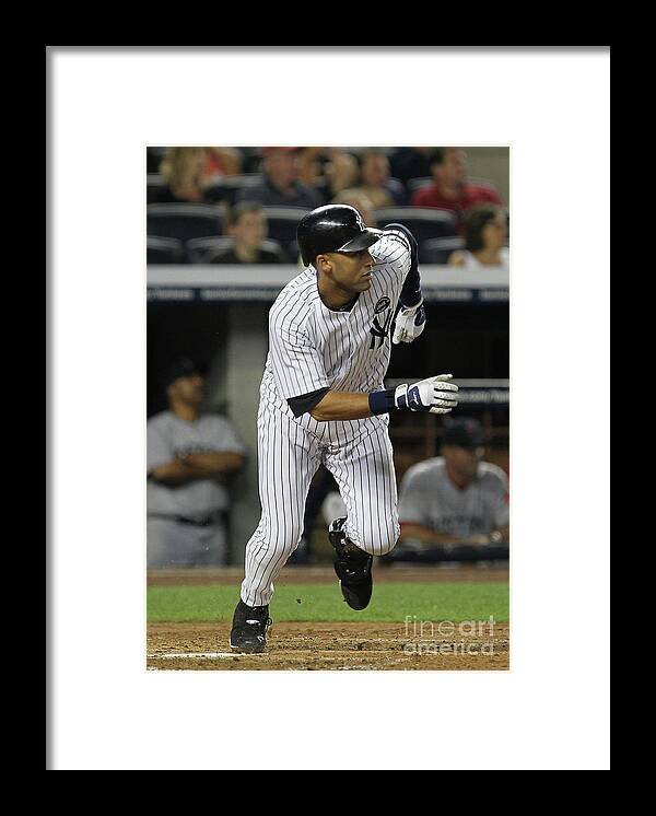 Second Inning Framed Print featuring the photograph Derek Jeter and Babe Ruth #3 by Al Bello