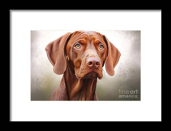 Dog Framed Print featuring the painting Dog Portrait #3 by N Akkash