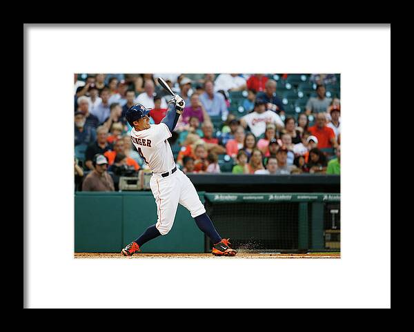 American League Baseball Framed Print featuring the photograph George Springer by Scott Halleran