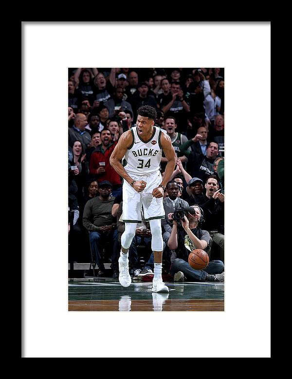 Playoffs Framed Print featuring the photograph Giannis Antetokounmpo by Brian Babineau