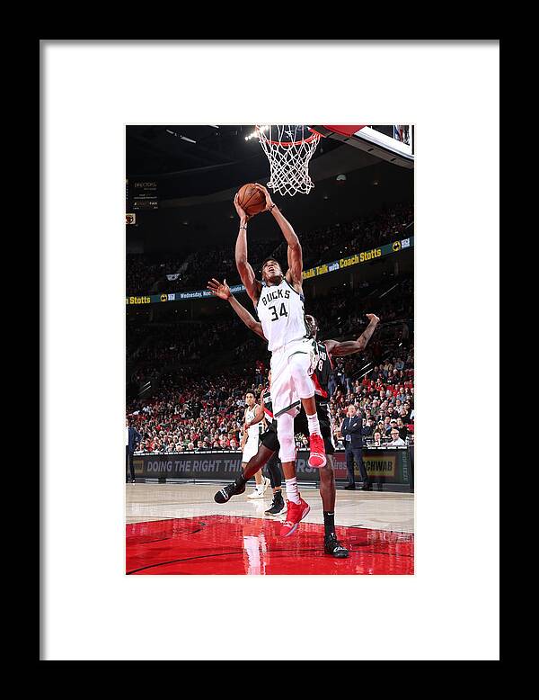 Giannis Antetokounmpo Framed Print featuring the photograph Giannis Antetokounmpo #3 by Sam Forencich