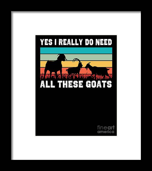 Goat Framed Print featuring the digital art Goat Farmer Gift #3 by RaphaelArtDesign