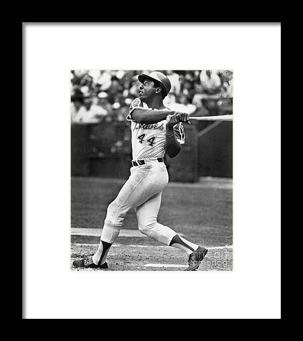 Sports Bat Framed Print featuring the photograph Hank Aaron by National Baseball Hall Of Fame Library