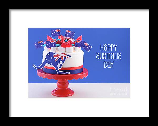 Celebrate Framed Print featuring the photograph Happy Australia Day celebration cake #3 by Milleflore Images