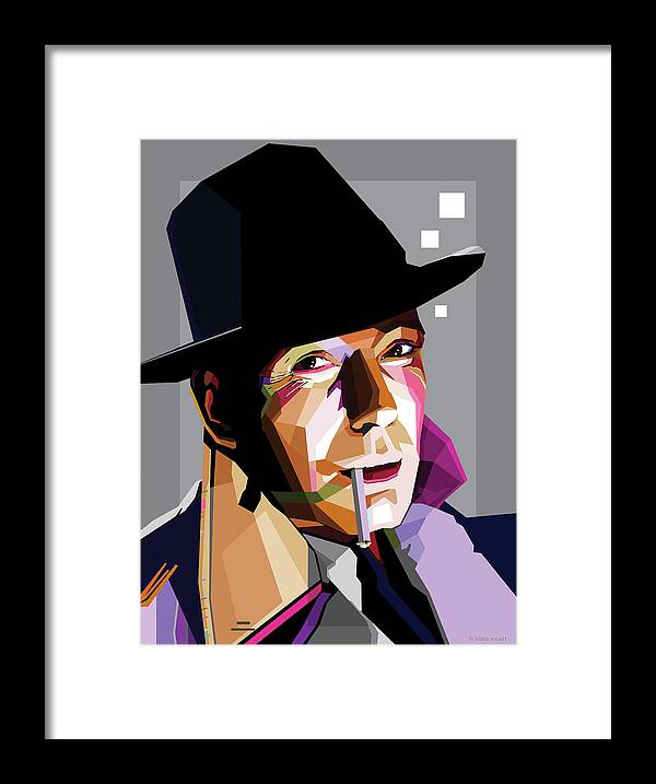 Bio Framed Print featuring the digital art Humphrey Bogart -b1 by Movie World Posters