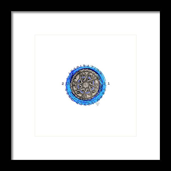 Mandala Framed Print featuring the mixed media Inspiration from Loved Ones Blue Mandala by Brenna Woods