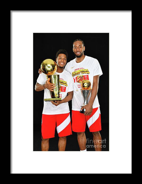 Kyle Lowry Framed Print featuring the photograph Kawhi Leonard and Kyle Lowry #3 by Jesse D. Garrabrant