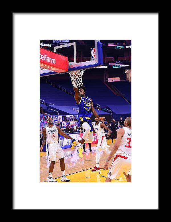 James Wiseman Framed Print featuring the photograph LA Clippers v Golden State Warriors #3 by Noah Graham