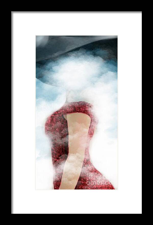 Lady Framed Print featuring the digital art Lady in Red #3 by Gina De Gorna
