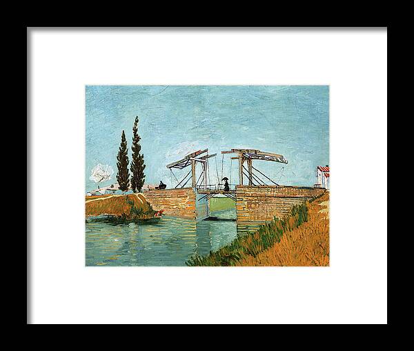 Vincent Van Gogh Framed Print featuring the painting Langlois Bridge at Arles #3 by Vincent Van Gogh