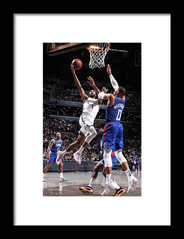 Nba Pro Basketball Framed Print featuring the photograph Los Angeles Clippers v Brooklyn Nets #3 by Stephen Gosling