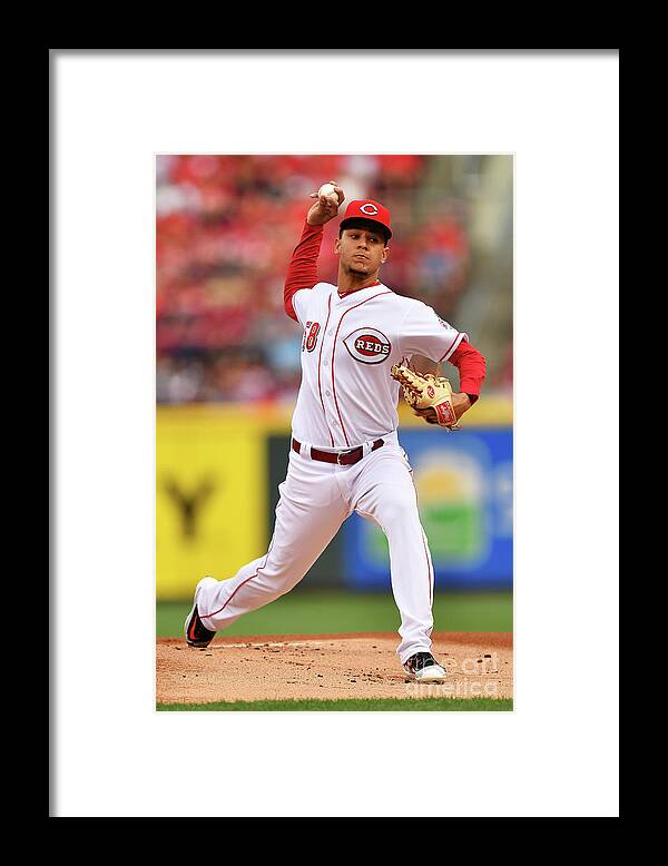 Great American Ball Park Framed Print featuring the photograph Luis Castillo #3 by Jamie Sabau